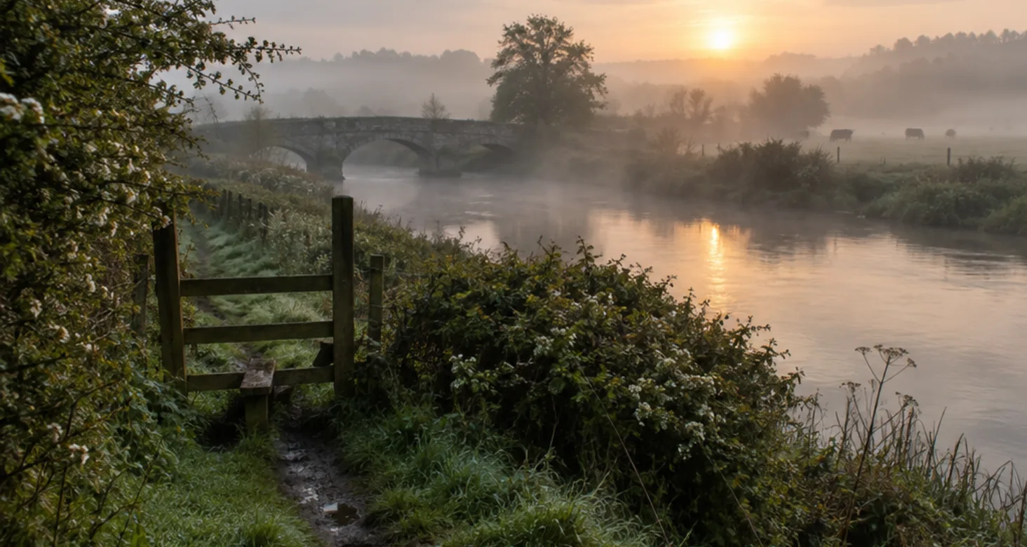 A walk before breakfast, three quarters of an hour